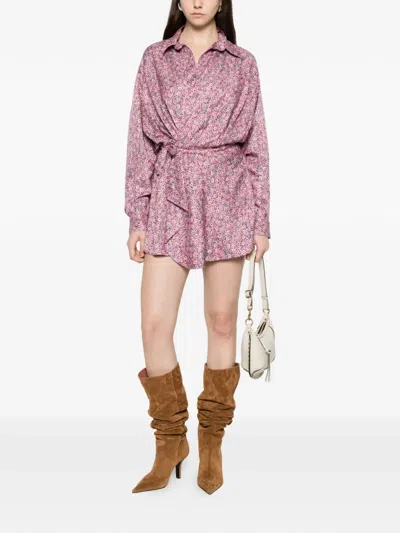 Isabel Marant Harmony Floral Mini Dress In Pink