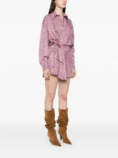 Isabel Marant Harmony Floral Mini Dress In Pink