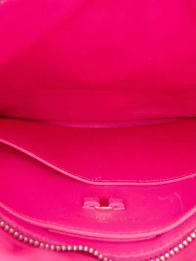 Pre-owned Ferragamo 2010-2025 Padded Leather Viva Bow Crossbody Bag In Pink