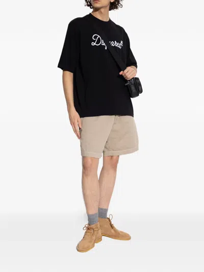 Dsquared2 Men Beige Laced-up Shoes With Logo Patch On The Side In Suede Man In Brown