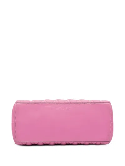 Pre-owned Versace 2000-2025 Quilted Leather Virtus Tote Bag In Pink