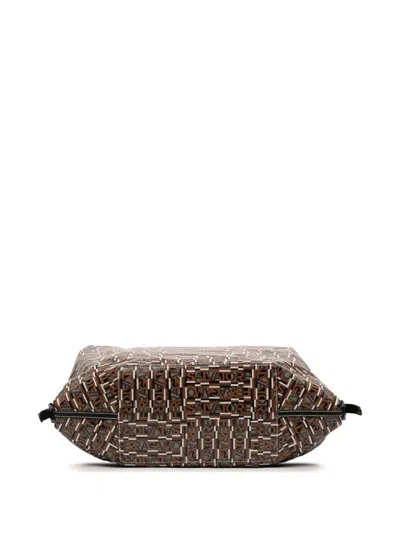 Pre-owned Ferragamo 2000-2025 Gancini Coated Canvas Tote Bag In Brown