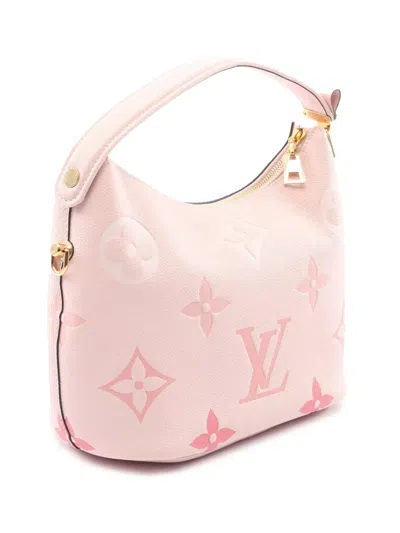 Pre-owned Louis Vuitton 2021 Monogram Giant Empreinte By The Pool Marshmallow Pm Satchel In Pink
