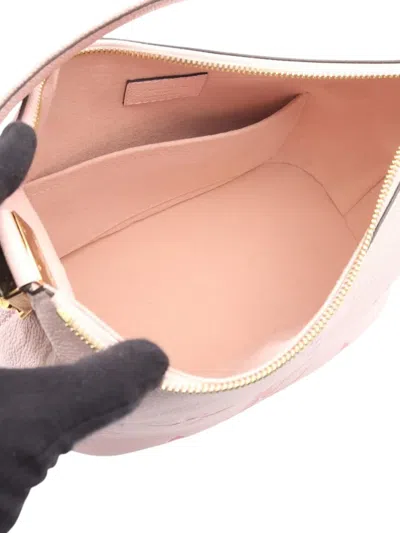 Pre-owned Louis Vuitton 2021 Monogram Giant Empreinte By The Pool Marshmallow Pm Satchel In Pink