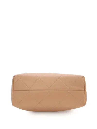 Pre-owned Chanel 2019 Quilted Caviar A Real Catch Shopping Tote Satchel In Brown