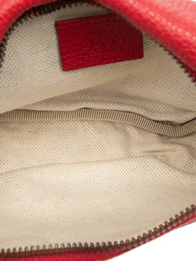 Pre-owned Gucci 2000-2015 Small Leather Logo Belt Bag In Red