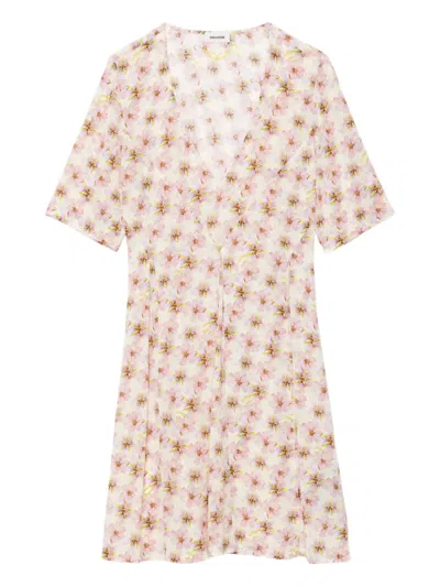 Zadig & Voltaire Floral-print Mini Dress In Neutral