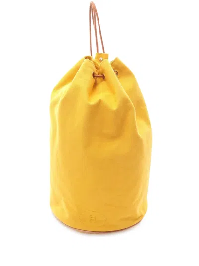 Pre-owned Hermes 1990-2015 Toile Polochon Mimile Backpack In Brown