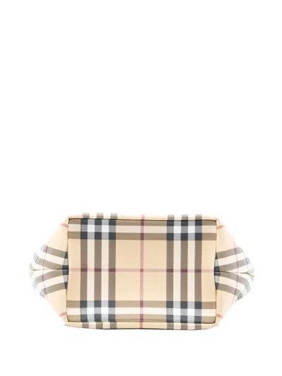 Pre-owned Burberry 2000-2017 Mini House Check Canvas Tote Bag In Brown