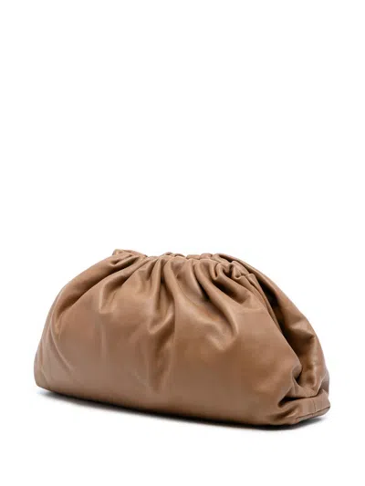 Pre-owned Bottega Veneta 2012-2025 Lambskin The Pouch Clutch Bag In Brown