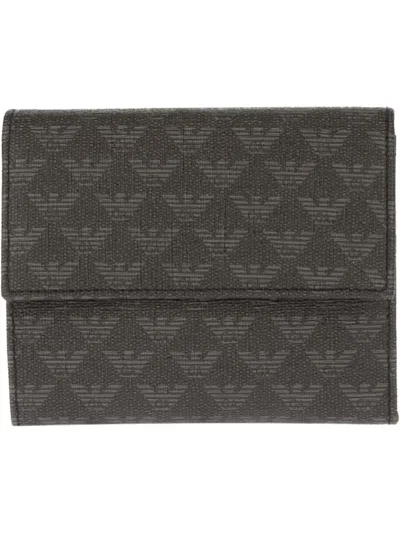 Emporio Armani Fold Over Wallet In Gray
