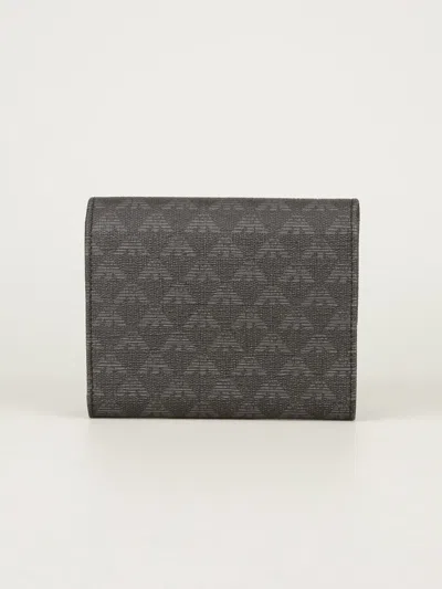 Emporio Armani Fold Over Wallet In Gray