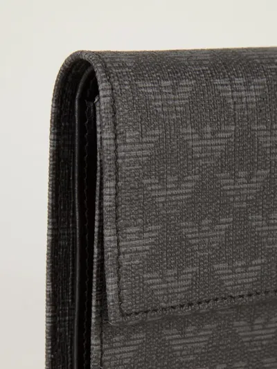 Emporio Armani Fold Over Wallet In Gray