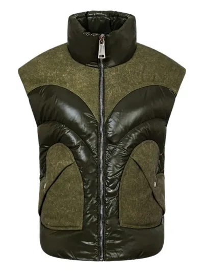 Khrisjoy Corazon Padded Gilet In Green