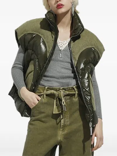 Khrisjoy Corazon Padded Gilet In Green