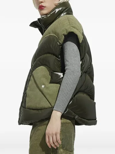 Khrisjoy Corazon Padded Gilet In Green