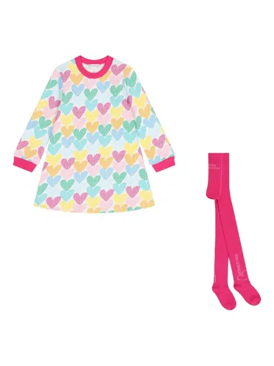 Agatha Ruiz De La Prada Heart-print Dress Set (set Of Two) In Pink
