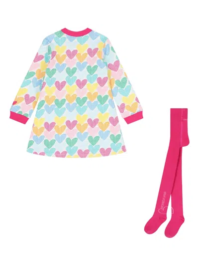 Agatha Ruiz De La Prada Heart-print Dress Set (set Of Two) In Pink