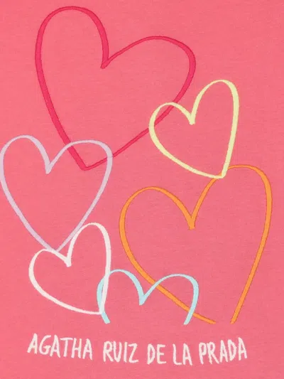 Agatha Ruiz De La Prada Heart-embroidered Pink Dress In Pink