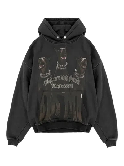 Represent Thoroughbred Graphic-print Hoodie In Black