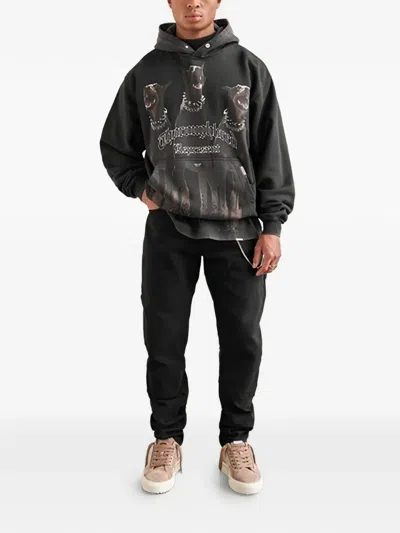 Represent Thoroughbred Graphic-print Hoodie In Black