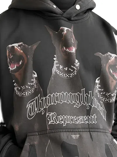 Represent Thoroughbred Graphic-print Hoodie In Black