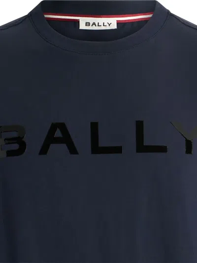 Bally Logo-print Crewneck T-shirt In Blue