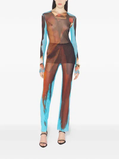 Jean Paul Gaultier Tennis Elasticated-waist Trousers In Brown