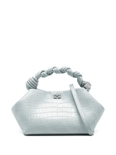 Ganni Mini Bou Tote Bag In Blue