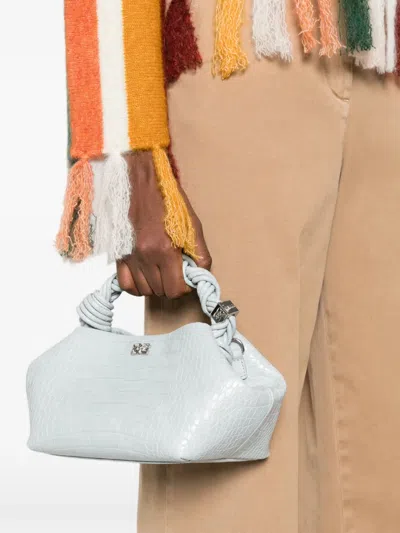 Ganni Mini Bou Tote Bag In Blue