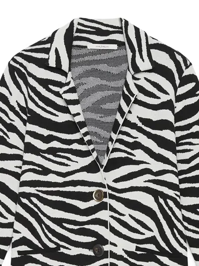 Maliparmi Zebra-print Button Jacket In Black