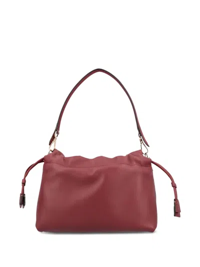 Fendi Medium Mamma Baguette Leather Shoulder Bag In Burgundy