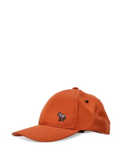 Paul Smith Zebra-embroidered Baseball Cap In Orange