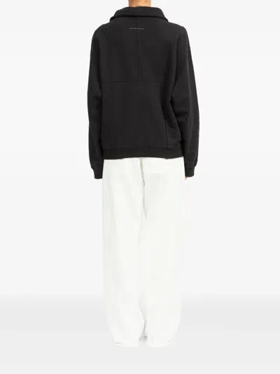 Mm6 Maison Margiela Pointed-collar Hoodie In Black