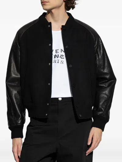 Givenchy Panelled Bomber Jacket In Black
