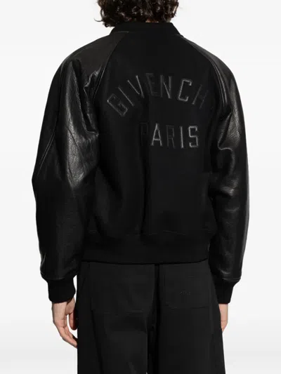 Givenchy Panelled Bomber Jacket In Black