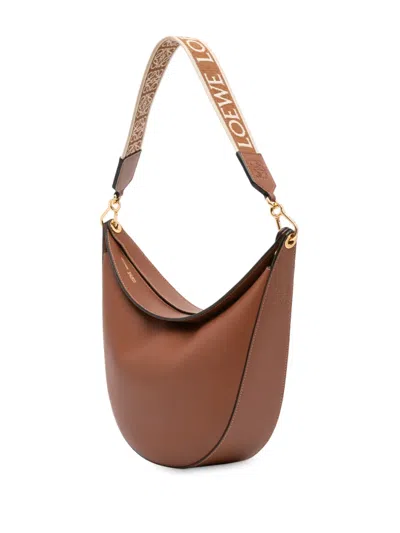 Pre-owned Loewe 2022 Small Leather Luna Hobo Bag In Brown