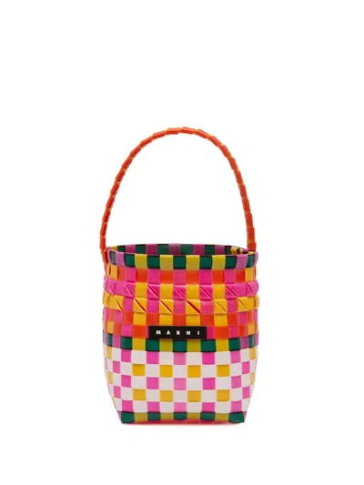 Pre-owned Marni 2010-2025 Woven Plastic Basket Bag Bucket Bag In Multi