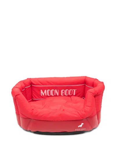 Moon Boot X Poldo Dog Couture Logo-print Dog Bed In Red