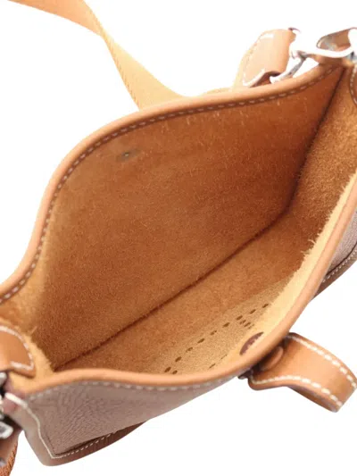 Pre-owned Hermes 2024 Clemence Evelyne I Tpm Crossbody Bag In Brown