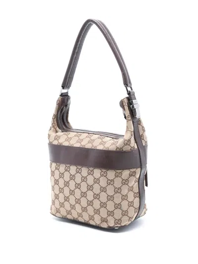 Pre-owned Gucci 2000-2015 Gg Canvas Shoulder Bag In Brown