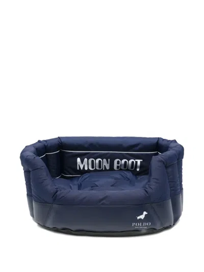 Moon Boot X Poldo Dog Couture Logo-print Dog Bed In Blue