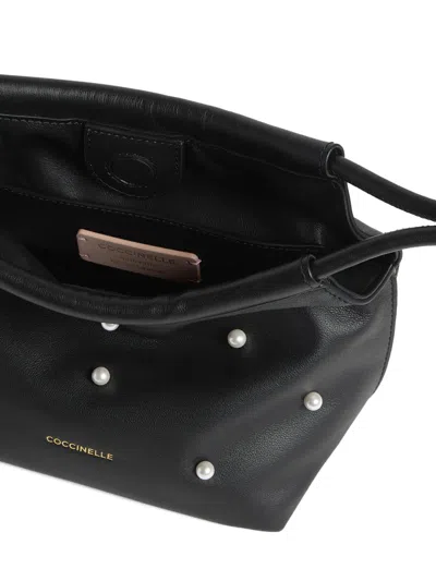 Coccinelle Small Finn Embellished Tote Bag In Black