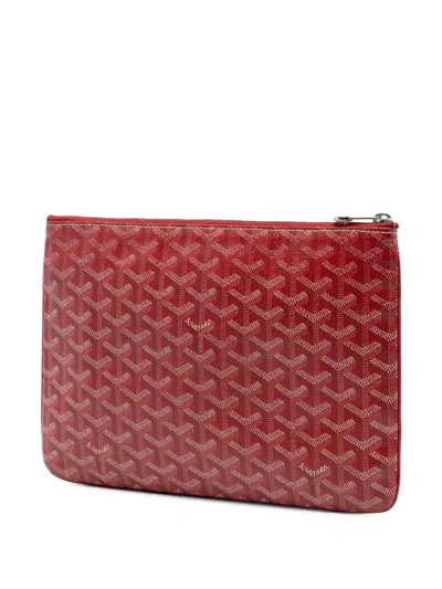 Pre-owned Goyard 2015 Ine Senat Mm Clutch Bag In Red