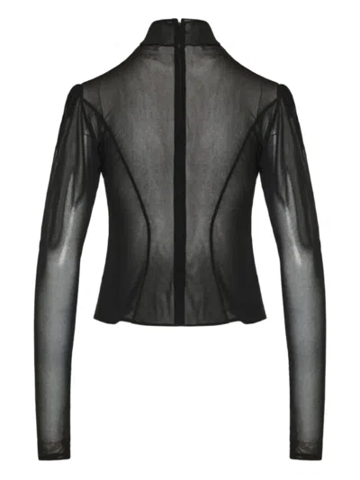 Rabanne Beaded Long-sleeved Top In Black