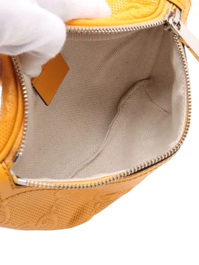 Pre-owned Gucci 2016-2025 Gg Embossed Belt Bag In Yellow