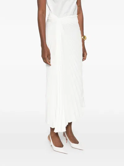 Parlor Pleated Midi Skirt In White