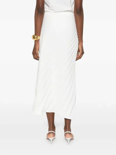 Parlor Pleated Midi Skirt In White