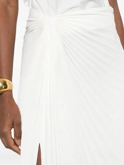 Parlor Pleated Midi Skirt In White