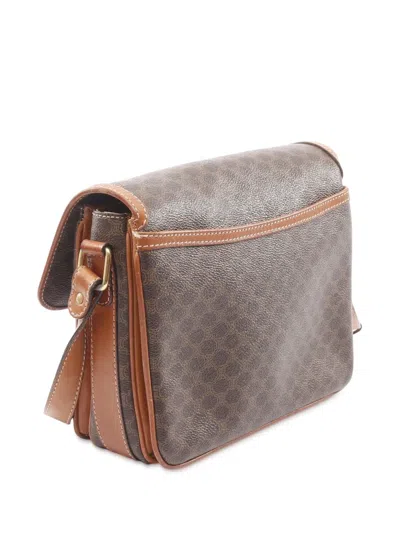 Pre-owned Celine 2000-2010 Macadam Coated Canvas Crossbody Bag In Brown